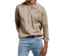 Camicia Uomo No Stiro Camicie Nera con Bottoni Elasticizzata Traspirante Camicia Bianca Manica Lunga Classica Taglie Forti Bluse Elegante Cotone Casual Camicie da Lavoro Ufficio Moda Primavera 2025