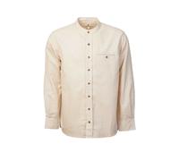 Camicia uomo nonno senza colletto 55% lino 45% cotone beige Made in Ireland