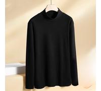 Camicia Uomo per tinta Unita Nero per caffè Manica Lunga Base per stile Mezzo