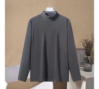 Camicia Uomo per tinta Unita Nero per caffè Manica Lunga Base per stile Mezzo