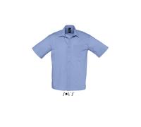 Camicia Uomo Popeline Manica Corta a Taschino Taglie Forti S-4XL (B16050)