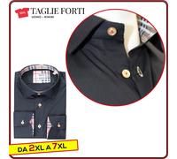camicia uomo sartoriale TAGLIE FORTI manica lunga cotone da collo cm 43 a cm 54