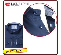 camicia uomo sartoriale TAGLIE FORTI manica lunga cotone da collo cm 43 a cm 54