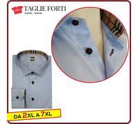 camicia uomo sartoriale TAGLIE FORTI manica lunga cotone da collo cm 43 a cm 54