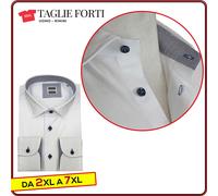 camicia uomo sartoriale TAGLIE FORTI manica lunga cotone da collo cm 43 a cm 54