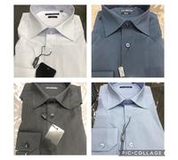 CAMICIA UOMO SET DA 4 COMFORT FIT BIANCA AZZURRA NERA BLU 4XL 5XL 6XL 7XL COTONE