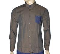 camicia uomo slim fit manica lunga Fantasia 100% cotone KLIXS JEANS