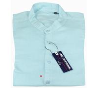 Camicia uomo Taglie forti misto lino manica lunga collo coreana casual daS a 6XL