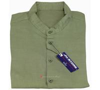 Camicia uomo Taglie forti misto lino manica lunga collo coreana casual daS a 6XL