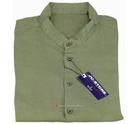 Camicia uomo Taglie forti misto lino manica lunga collo coreana casual daS a 6XL