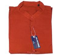 Camicia uomo Taglie forti misto lino manica lunga collo coreana casual daS a 6XL