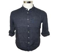 CAMICIA UOMO Taglie forti puro lino collo coreana 2XL 3XL 4XL 5XL 6XL Blu TIPOS