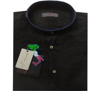 CAMICIA UOMO Taglie forti puro lino COREANA 2XL 3XL 4XL 5XL 6X nero TIPO's