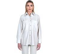 Camicia Vera Pelle Color Ghiaccio Donna Sfoderata Made in Italy Beatrix