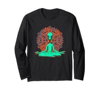 Camicia Verde Alien UFO Mandala Meditazione Zen Maglia a Manica