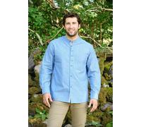 Camicia Vintage Da Nonno In Cotone Bianco A Righe Blu