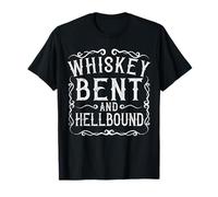 Camicia Whisky Bent And Hellbound Country Biker Bourbon Regalo Maglietta