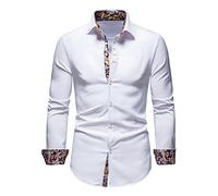 Camiciaa Quadri Uomo-Camicia Righe Uomo-Camicia A Maniche Lunghe da Uomo A Maniche Lunghe, Casual, con Risvolto, Colore Slim Fit Camice Fantasia