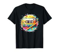 Camicie a Cassetta con Grafica Musicale Nostalgic Mixtape Maglietta