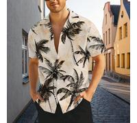 Camicie a maniche corte da uomo con stampa 3D, creative e divertenti, per l'estate L,M,S,XL,XXLTessuto intrecciato