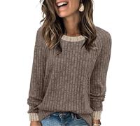 Camicie a maniche lunghe da donna maglioni leggeri abiti autunnali 2025 blocchi di colore abbigliamento invernale elegante casual morbido