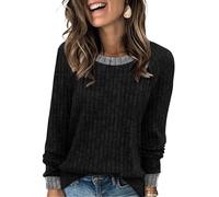 Camicie a maniche lunghe da donna maglioni leggeri abiti autunnali 2025 blocchi di colore abbigliamento invernale elegante casual morbido