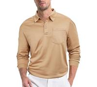 Camicie a maniche lunghe da uomo, casual, comode, in tinta unita, elasticizzate, colletto con risvolto, camicia a mezzo bottone con tasca sul petto, vestibilità aderente, semplice, camicia leggera in