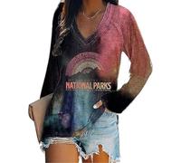 Camicie a Maniche Lunghe Save Our Parks Shirt Casual Tee for Women (Blu Rosa XXL) (XXL Blu Rosa)