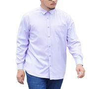 Camicie A Maniche Lunghe Taglie Forti da Uomo Camicia Casual Allentata Primavera Autunno Camicia Formale Oversize da Lavoro Solida Camicia alla Moda di Grandi Dimensioni,Viola Chiaro,5XL