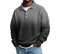 Camicie a nido d'ape da uomo casual a maniche lunghe sfumate colore testurizzato camicie larghe vintage colletto con risvolto camicia a mezzo bottone camicia classica pullover leggero confortevole top