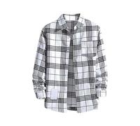 Camicie a quadri da uomo Camicia a quadri da uomo Regular Fit Camicia a maniche lunghe a quadri leggera traspirante tartan button down camicia con tasca Fashion Classic Fit Standing Collar Cardigan