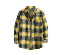 Camicie a quadri da uomo UK, camicie estive a quadri da uomo a maniche corte, camicia in cotone con bottoni e tasca sul petto, camicia classica a maniche corte dalla vestibilità regolare, top casual