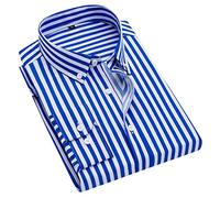 Camicie a righe da uomo a maniche lunghe, vestibilità regolare, camicia da uomo a maniche lunghe, con bottoni, vestibilità regolare, top comfort di lunga durata, casual, vestibilità larga, camicia
