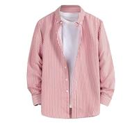 Camicie a righe da uomo vestibilità ampia Overshirt casual a maniche lunghe Camicia intelligente Button Down Camicie coreane alla moda Camicia formale Camicia classica colletto alla coreana Top a