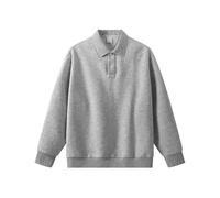 Camicie a tinta unita da uomo casual a maniche lunghe in tinta unita con colletto a mezzo bottone e risvolto, vestibilità larga, semplice camicia da lavoro aziendale, alla moda, leggera, traspirante