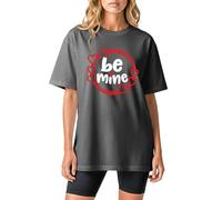 Camicie abbinate per coppie | Be Mine,T-shirt estiva a maniche corte con cuore per San Valentino | per appuntamenti, grigio, XXL