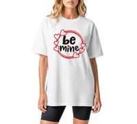 Camicie abbinate per coppie | Be Mine,T-shirt estiva a maniche corte con cuore per San Valentino | per appuntamenti, bianco, 3XL