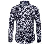 Camicie casual da uomo con stampa leopardata a maniche lunghe con bottoni Camicie casual da uomo con stampa leopardata Camicia casual con bottoni Camicia con bottoni stampati da leopardo Camicia