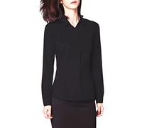 Camicie con bottoni camicie da donna a maniche lunghe camicie da lavoro da donna vestibilità regolare camicie in misto cotone, Nero , 3XL