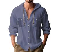 Camicie con cappuccio da uomo estive leggere a maniche lunghe casual magliette casual alla moda felpe con cappuccio atletiche camicie button down camicie vestibilità regolare top sportivi con