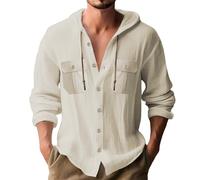 Camicie con cappuccio da uomo estive leggere a maniche lunghe casual magliette casual alla moda felpe con cappuccio atletiche camicie button down camicie vestibilità regolare top sportivi con