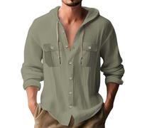 Camicie con cappuccio da uomo estive leggere a maniche lunghe casual magliette casual alla moda felpe con cappuccio atletiche camicie button down camicie vestibilità regolare top sportivi con