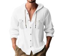 Camicie con cappuccio da uomo estive leggere a maniche lunghe casual magliette casual alla moda felpe con cappuccio atletiche camicie button down camicie vestibilità regolare top sportivi con
