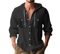 Camicie con cappuccio da uomo estive leggere a maniche lunghe casual magliette casual alla moda felpe con cappuccio atletiche camicie button down camicie vestibilità regolare top sportivi con