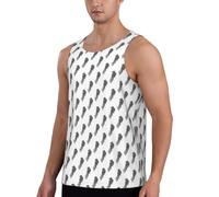 Camicie da allenamento da uomo - Camicie minimaliste carine grigio pappagallo senza maniche ad asciugatura rapida per uomo con corsa, Nero , L