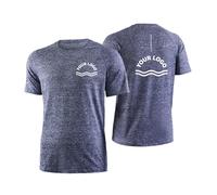 Camicie da allenamento personalizzate per uomo Logo Stampa Athletic Top Team Quick Dry Sport T-Shirts Traspirante Running Gym Wear, blu navy, L