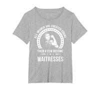 Camicie da Cameriera Donna | Cameriera Maglietta, Donna Plus-Size, Grigio Melange, 2X
