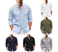 Camicie da lavoro da uomo a maniche lunghe da uomo a maniche lunghe con tasca sul petto su misura camicia da ufficio elegante camicie da lavoro eleganti abiti da ballo top da matrimonio non stirato
