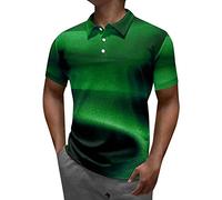 Camicie da lavoro da uomo morbide con risvolto con bottoni e risvolto vintage a maniche corte Casaul Fashion Fitness T-shirt da uomo Lightweihgt traspirante, Verde, XL