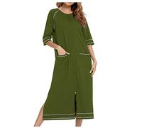 Camicie da Notte Donna Estive Curvy, Tinta Unita, Camicie da Notte Donna Estive Cotone Lunghe Pigiama da Donna a Maniche Corte Taglie Forti Camicia da Notte Donna Estiva Sexy Camicia Notte Donna